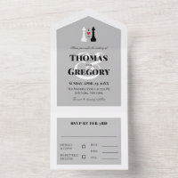 Black White King Chess Pieces Gay Wedding
