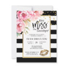 Black White Kiss the Miss Floral Bridal Shower