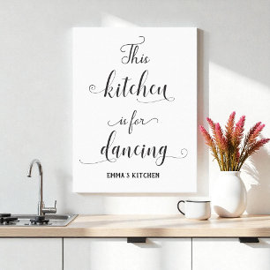 Black White Kitchen Decor Funny Quote Canvas Print
