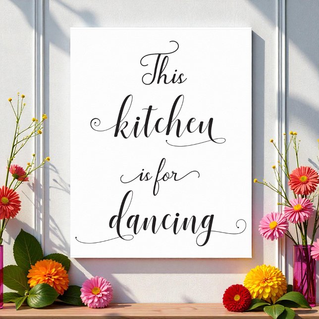 Black White Kitchen Quote Typography Poster (Creator Uploaded)