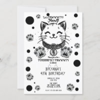 Black & White Kitty Cat Kitten Birthday Party