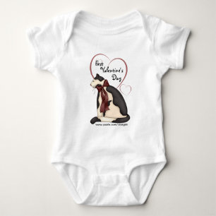 Black & White Kitty Cat w/Hearts Baby Shirts