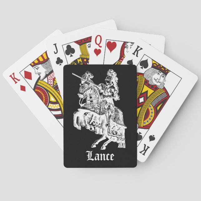 Black & White Knight Custom Playing Cards (Back)