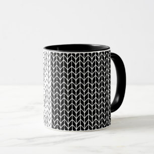 BLACK & WHITE KNIT Black Combo Mug