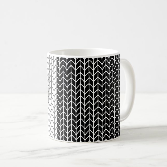BLACK & WHITE KNIT White Mug (Front Right)