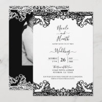Black & White Lace Elegant Wedding     