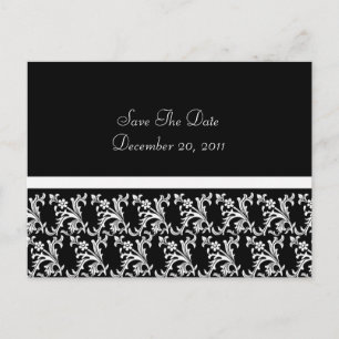 Black & White Lacy Elegance Announcement Postcard