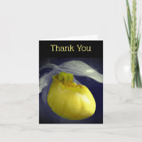 Black White Lady Slipper Orchid Thank You Card