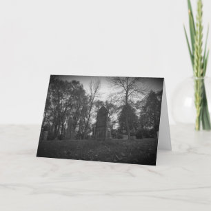 “Black & White Lakeside Cemetery" Hallowe’en Card
