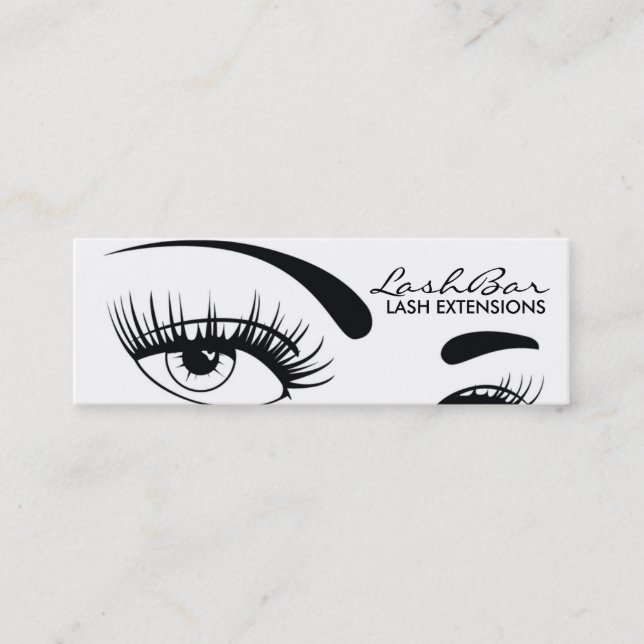 Black & White Lash Extensions business card (Front)