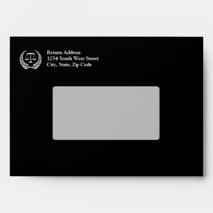 Black/White Laurel Law School Graduation Envelopes