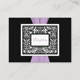 Black White Lavender Damask Enclosure Card