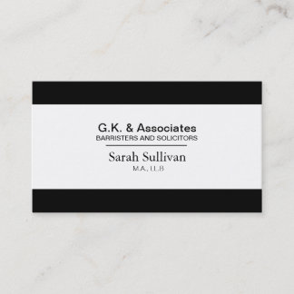 Black & White Law Business Card - Lawyer Attorney