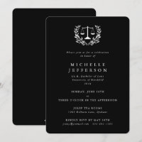 Black+White Law Qualifications Laurel Wreath