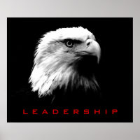 Black & White Leadership Eagle Eyes Poster