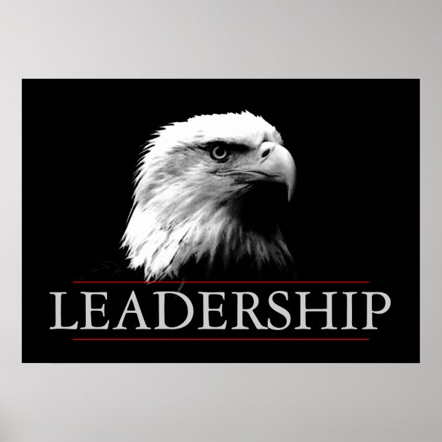 Black White Leadership Fearless Eagle Poster (Front)