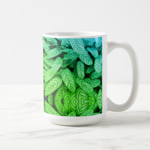 Black & White Leaf Pattern Coffee Mug