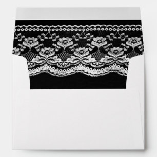 Black & White Leather & Lace Envelope