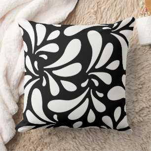 Black & White Leaves Art Pattern Cushion