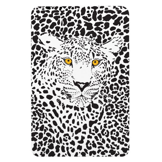 Black & White Leopard Camouflaged In Spots Pattern Magnet (Vertical)
