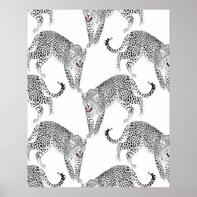 Black White Leopard Poster (Front)