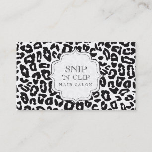Black & White Leopard Print Hair Stylist Cards