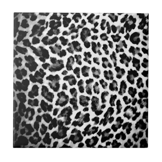 Black & White Leopard Print Tile (Front)