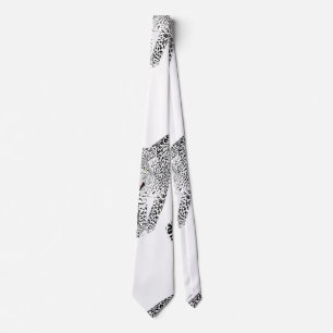 Black White Leopard Tie
