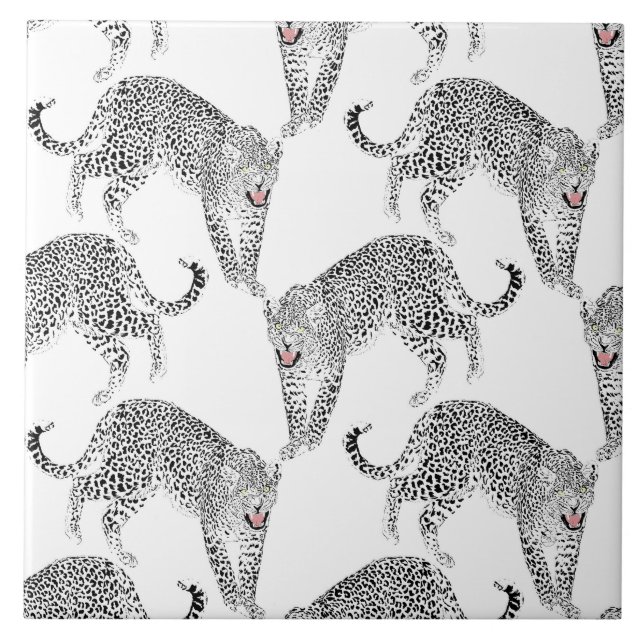 Black White Leopard Tile (Front)