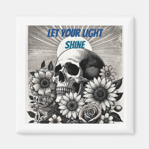 Black & White Let your Light Shine Magnet