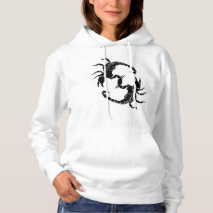 Black & White Letter S - Two Scorpions Hoodie