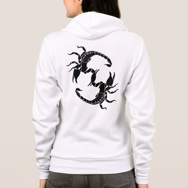 Black & White Letter S - Two Scorpions Hoodie (Back)