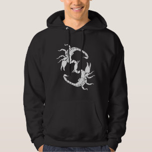 Black & White Letter S - Two Scorpions Hoodie