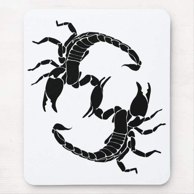 Black & White Letter S - Two Scorpions Mouse Pad (Front)
