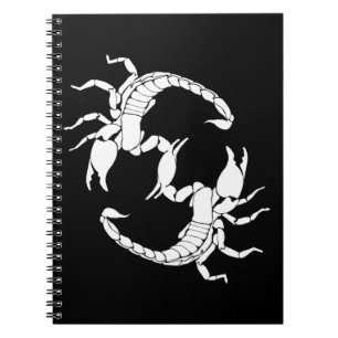 Black & White Letter S - Two Scorpions Notebook