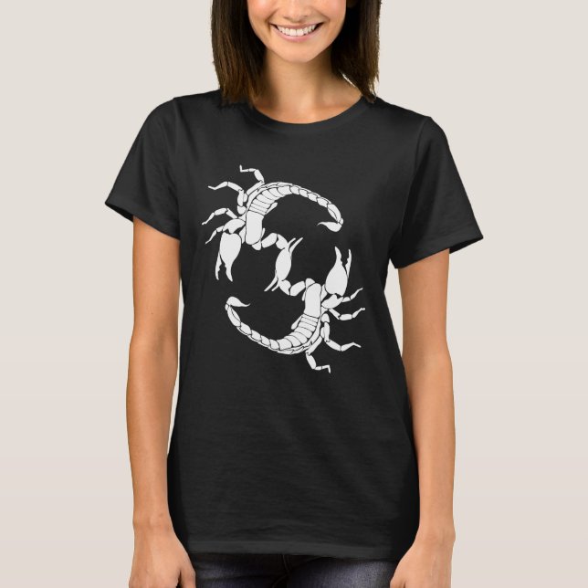 Black & White Letter S - Two Scorpions T-Shirt (Front)