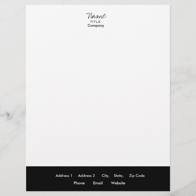 Black & White Letterhead Trendy Minimal Design (Front)