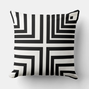 Black & White Light & Shadow Pattern- Throw Pillow