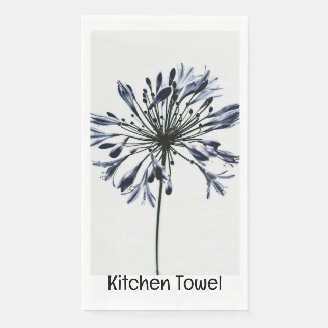 Black & White Lily Towel Napkin (Front)