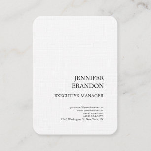 Black White Linen Minimalist Modern Plain Business Card