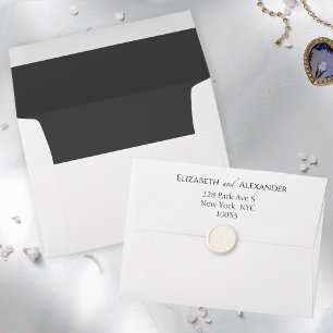 Black & White Liner & Return Address Envelope