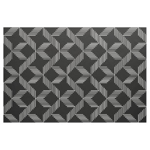 Black & white lines geometric pattern fabric