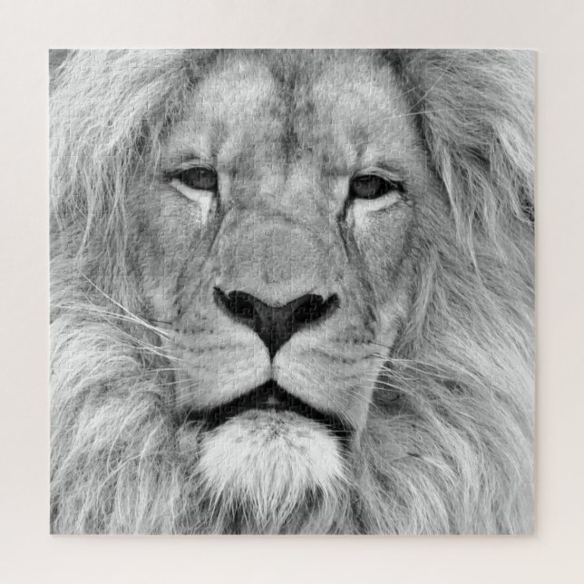 Black & White Lion - Animals Art Jigsaw Puzzle (Vertical)