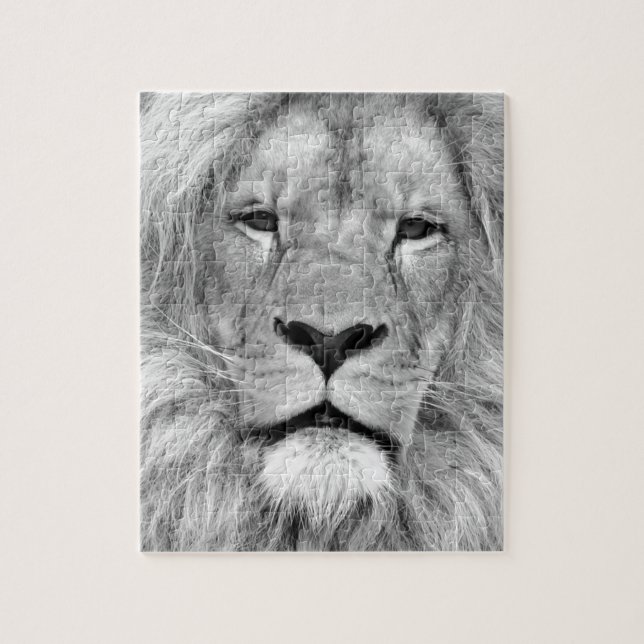 Black & White Lion - Animals Art Jigsaw Puzzle (Vertical)