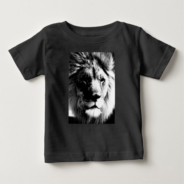 Black & White Lion Baby T-Shirt (Front)