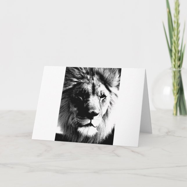 Black & White Lion Card (Front)