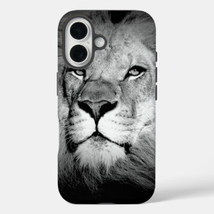Black & White Lion iPhone 16 Case