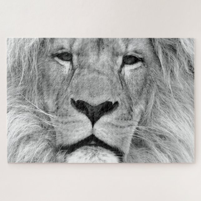 Black & White Lion Jigsaw Puzzle (Horizontal)