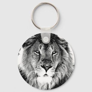 Black & White Lion Key Ring