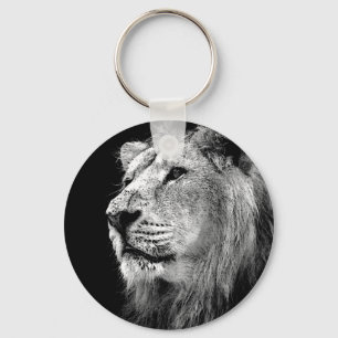Black & White Lion Key Ring